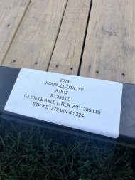 New 2024 IRON BULL 83X12 UTILITY TRAILER W/SINGLE AXLE AND BRAKE