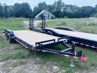 New 2024 IRON BULL 83X20 EQUIPMENT CAR HAULER TRAILER W/ 52K AXLES