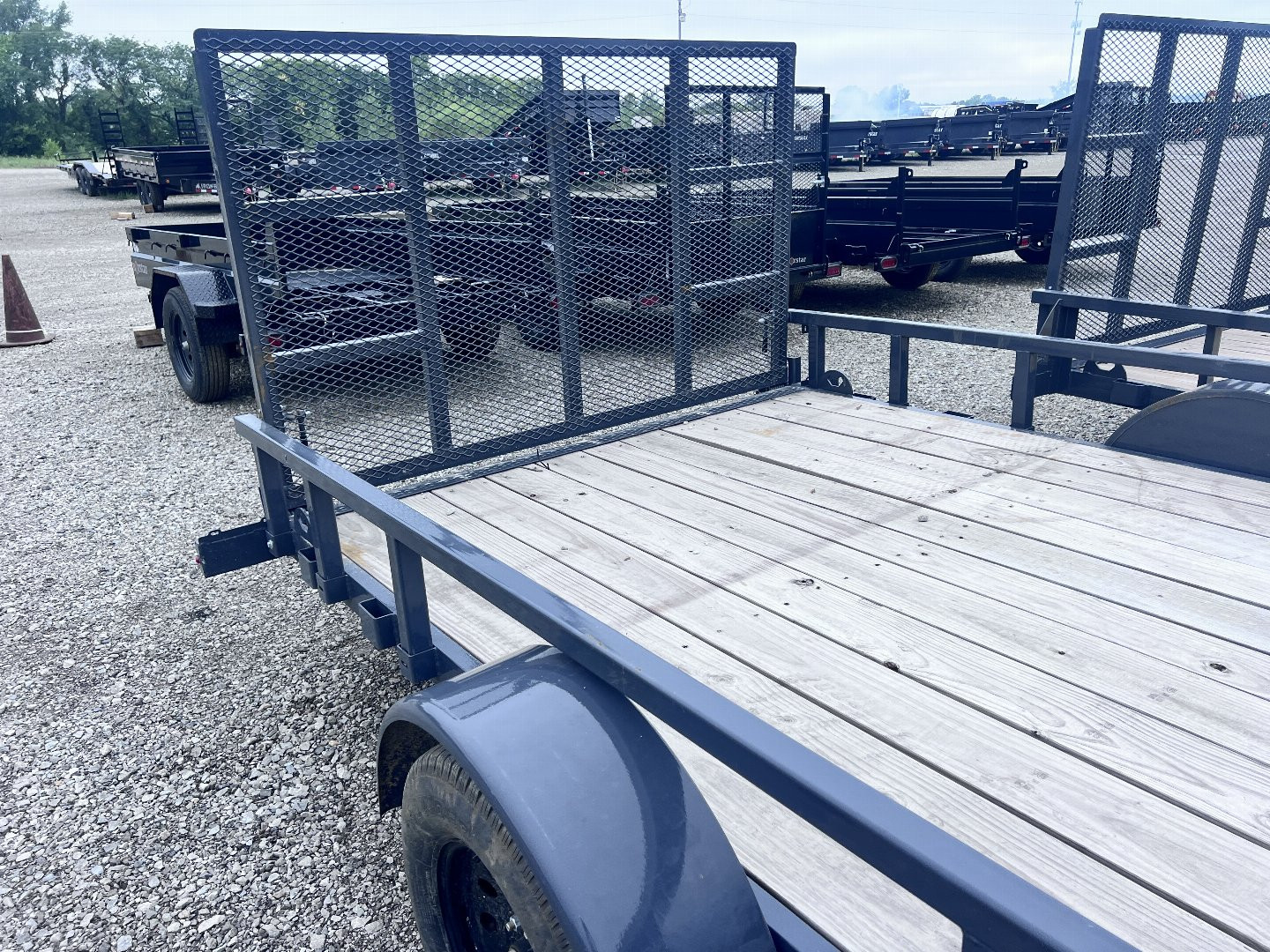 New 2023 IRON BULL 83X14 UTILITY TRAILER W/SINGLE AXLE, BRAKE AND FOLD DOWN SIDES