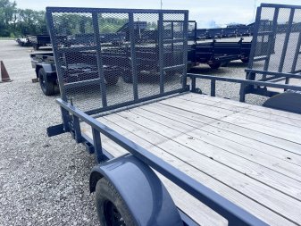 New 2023 IRON BULL 83X14 UTILITY TRAILER W/SINGLE AXLE, BRAKE AND FOLD DOWN SIDES