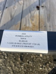 New 2023 IRON BULL 83X14 UTILITY TRAILER W/SINGLE AXLE, BRAKE AND FOLD DOWN SIDES