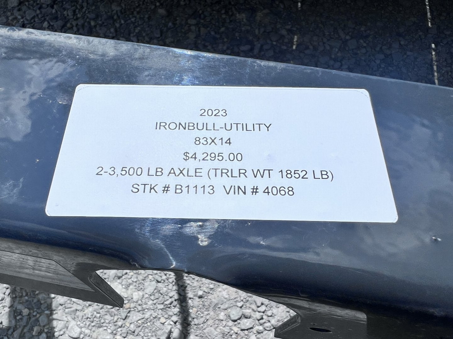 New 2023 IRON BULL 83X14 UTILITY TRAILER W/TANDEM AXLES AND 2 BRAKES