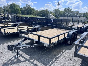 New 2023 IRON BULL 83X14 UTILITY TRAILER W/TANDEM AXLES AND 2 BRAKES