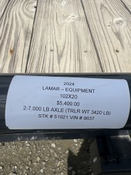 New LAMAR 102X20 EQUIPMENT TRAILER W/ DRIVE OVER FENDERS