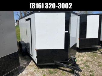 New ROCK SOLID 7 X 14 X 6 ENCLOSED CARGO TRAILER W/ BLACK TRIM PACKAGE