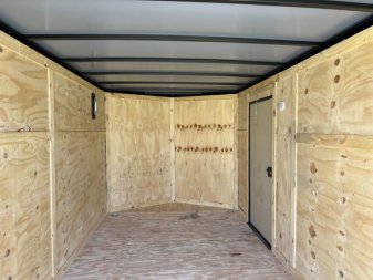 New ROCK SOLID 7 X 14 X 6 ENCLOSED CARGO TRAILER W/ BLACK TRIM PACKAGE