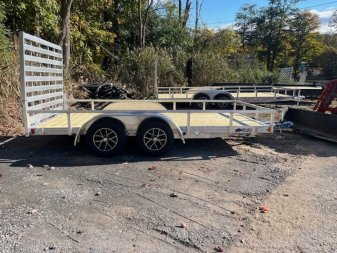 New 2025 Black Rhino LST 7 X 14 Tandem Axle Aluminum Landscape Trailer