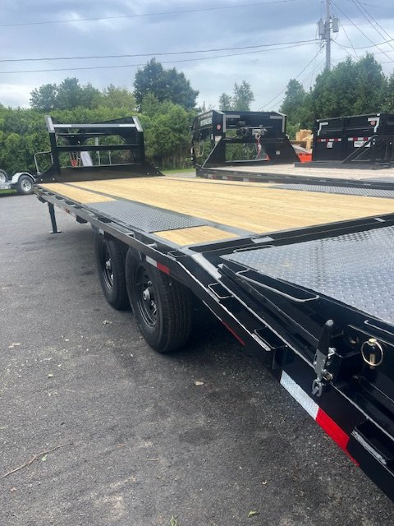 New 2025 PJ TRAILERS 102" x 25' LS Flatbed Trailer with Flip over Monster Ramps