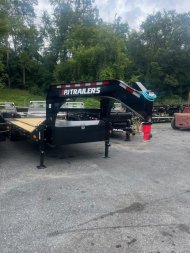 New 2025 PJ TRAILERS 102" x 25' LS Flatbed Trailer with Flip over Monster Ramps