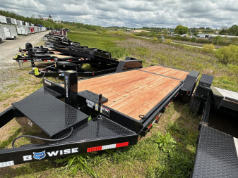 New 2026 BWise 22' Lo Pro Power Full Tilt Trailer w/ Hydraulic Jack