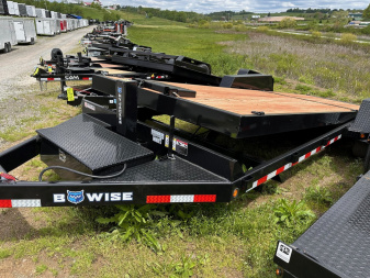 New 2026 BWise 22' Lo Pro Power Full Tilt Trailer w/ Hydraulic Jack