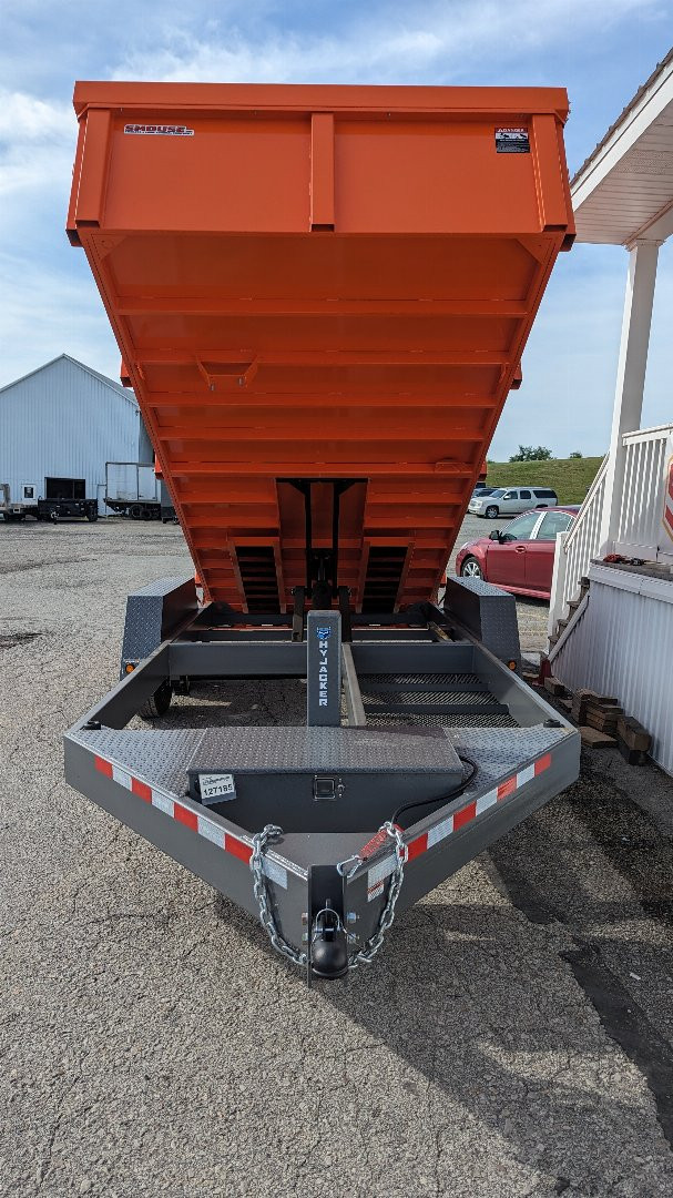 New 2026 BWISE 6'10" x 16 HD Lo Pro Equipment Dump w/ Hydraulic Jack & Matching Tarp Kit!