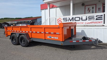 New 2026 BWISE 6'10" x 16 HD Lo Pro Equipment Dump w/ Hydraulic Jack & Matching Tarp Kit!