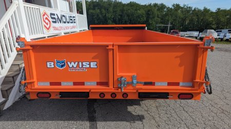 New 2026 BWISE 6'10" x 16 HD Lo Pro Equipment Dump w/ Hydraulic Jack & Matching Tarp Kit!