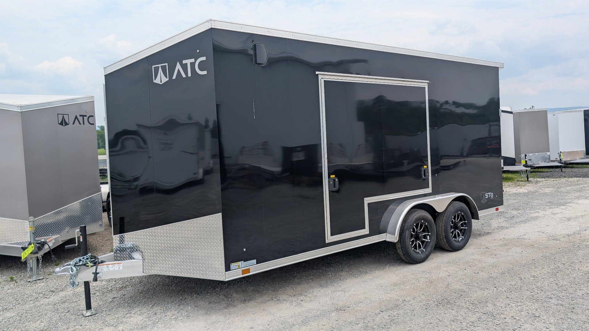 New 2025 ATC 7.5 x 16 V Nose "STo450" Aluminum Enclosed Cargo Trailer UED Door