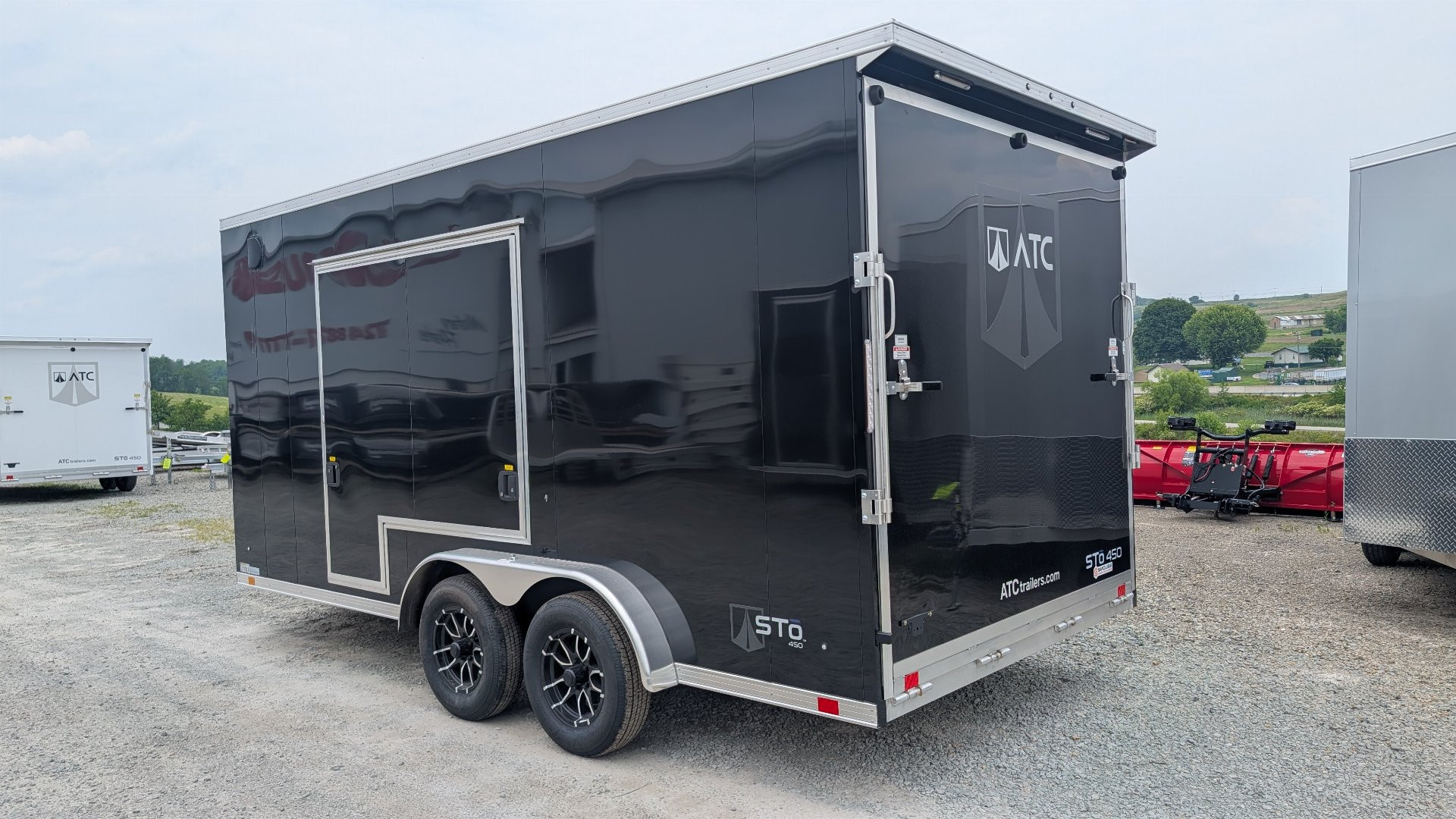 New 2025 ATC 7.5 x 16 V Nose "STo450" Aluminum Enclosed Cargo Trailer UED Door
