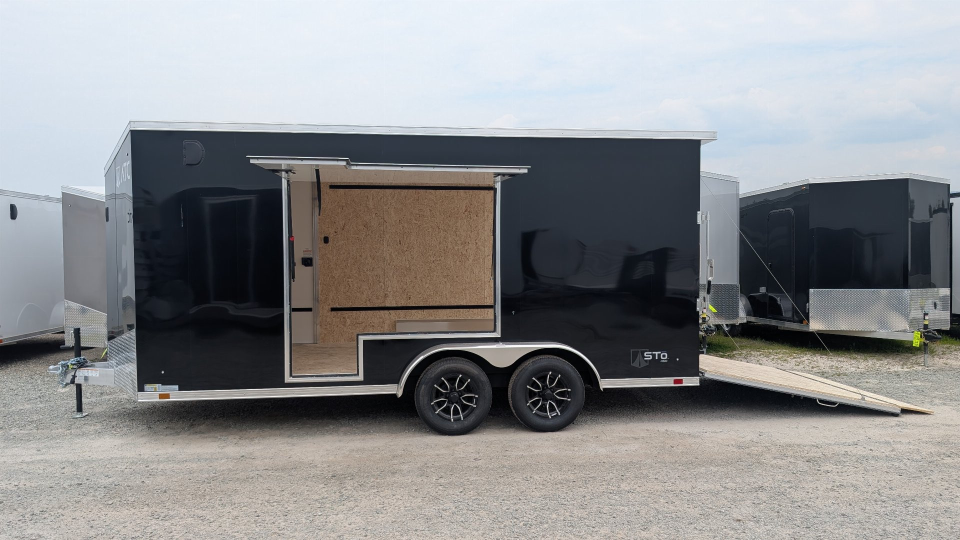 New 2025 ATC 7.5 x 16 V Nose "STo450" Aluminum Enclosed Cargo Trailer UED Door
