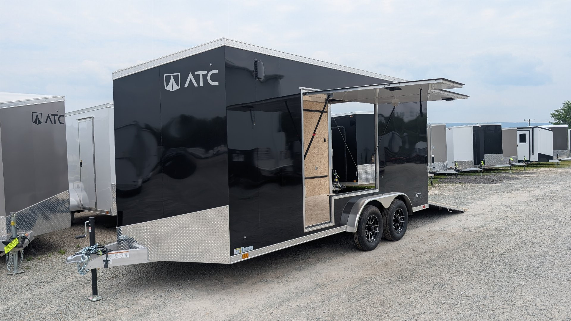 New 2025 ATC 7.5 x 16 V Nose "STo450" Aluminum Enclosed Cargo Trailer UED Door