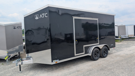 New 2025 ATC 7.5 x 16 V Nose "STo450" Aluminum Enclosed Cargo Trailer UED Door