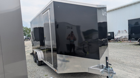 New 2025 ATC 7.5 x 16 V Nose "STo450" Aluminum Enclosed Cargo Trailer UED Door