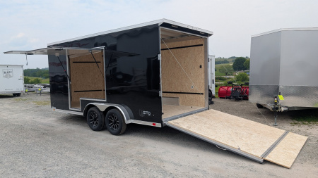 New 2025 ATC 7.5 x 16 V Nose "STo450" Aluminum Enclosed Cargo Trailer UED Door