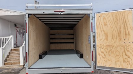 New 2025 Car Mate 8x18 HD Custom Contractor Trailer w/ Barn Doors (9990# GVW)
