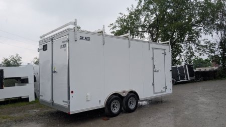 New 2025 Car Mate 8x18 HD Custom Contractor Trailer w/ Barn Doors (9990# GVW)