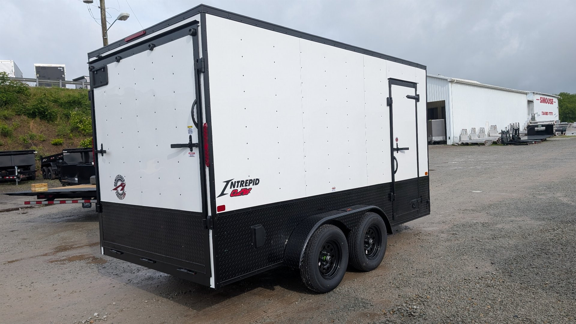 New 2026 Homesteader 7x14 Intrepid "OHV" V-Nose Cargo Trailer w/ Ramp Door (84" INSIDE)