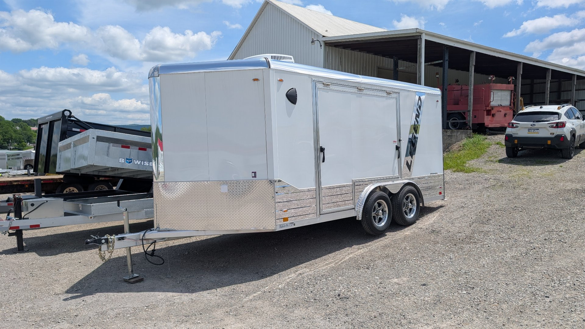 Used 2025 Legend 8x14 + 3' Deluxe V-Nose Enclosed Cargo Trailer w/ Ramp Door (FINISHED INSIDE & AC!!!))