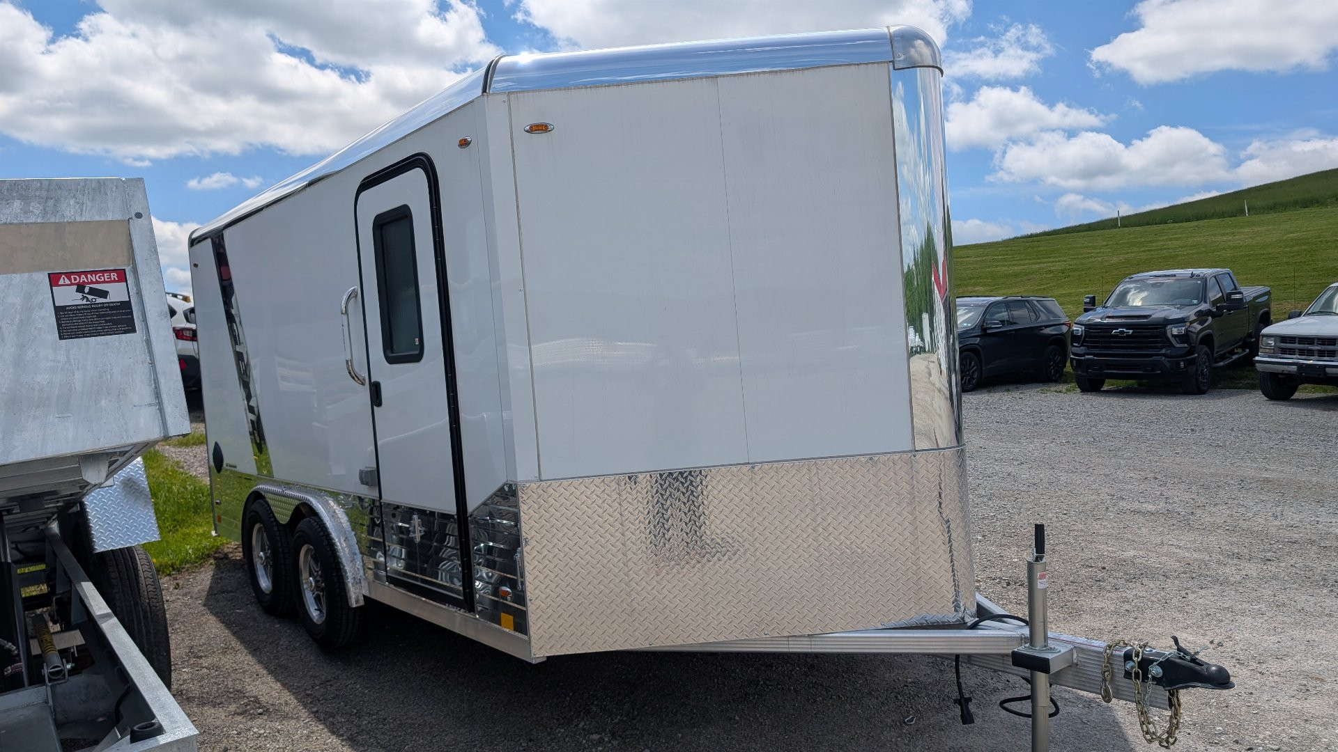 Used 2025 Legend 8x14 + 3' Deluxe V-Nose Enclosed Cargo Trailer w/ Ramp Door (FINISHED INSIDE & AC!!!))