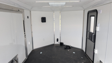 Used 2025 Legend 8x14 + 3' Deluxe V-Nose Enclosed Cargo Trailer w/ Ramp Door (FINISHED INSIDE & AC!!!))