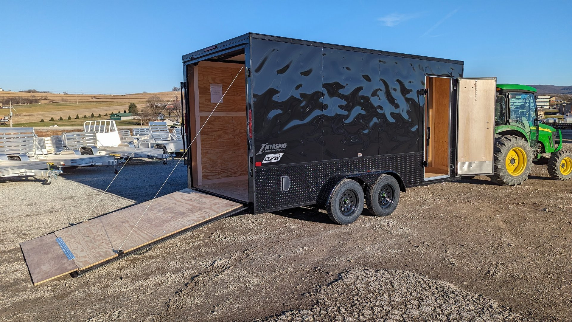 New 2025 Homesteader 7x16 Intrepid "OHV" V-Nose Cargo Trailer w/ Ramp Door (84" INSIDE)