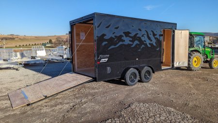 New 2025 Homesteader 7x16 Intrepid "OHV" V-Nose Cargo Trailer w/ Ramp Door (84" INSIDE)
