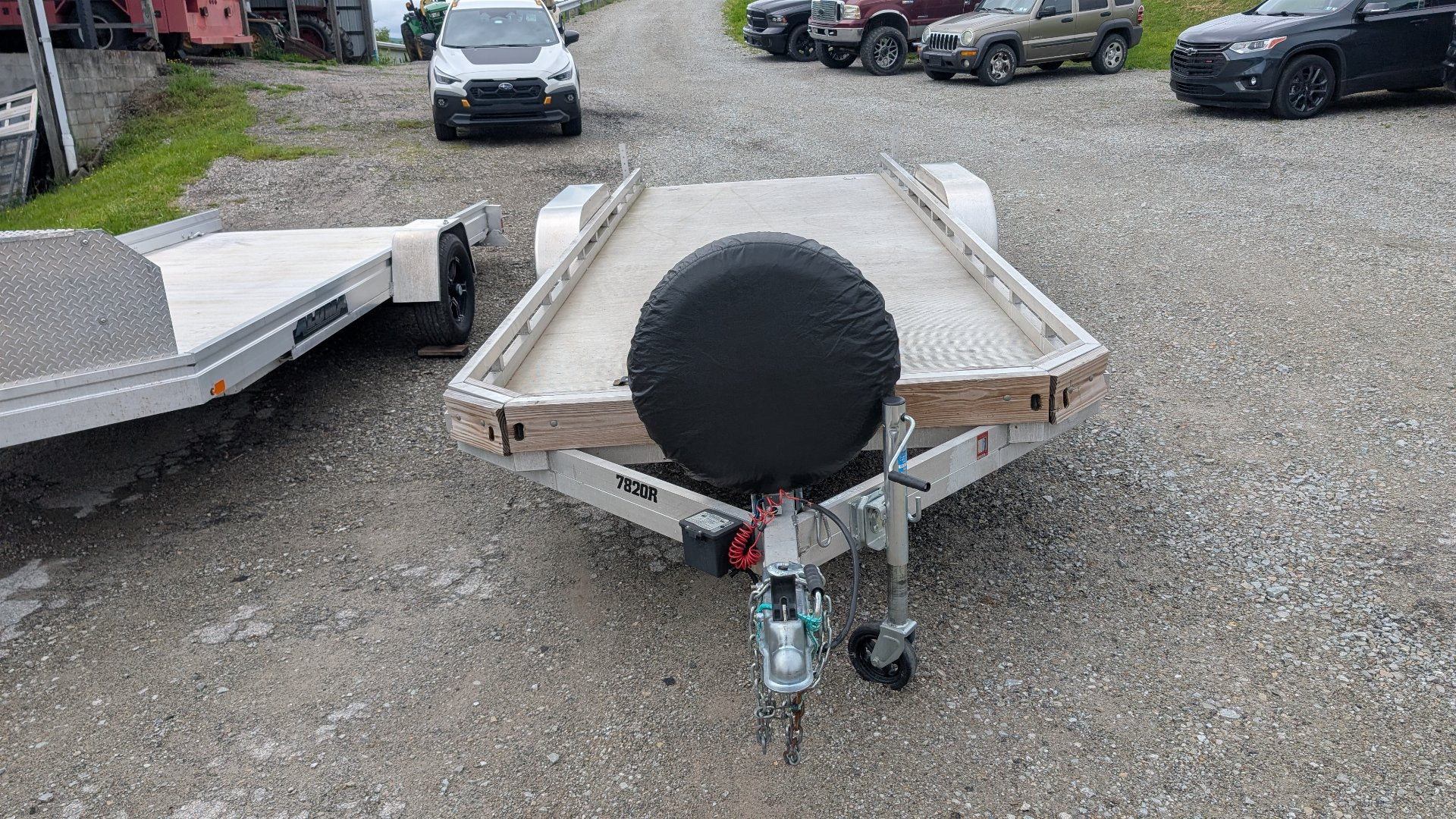 Used 2021 Aluma 6'6" x 20' Tandem Utility Trailer w/ Pull Out Ramps