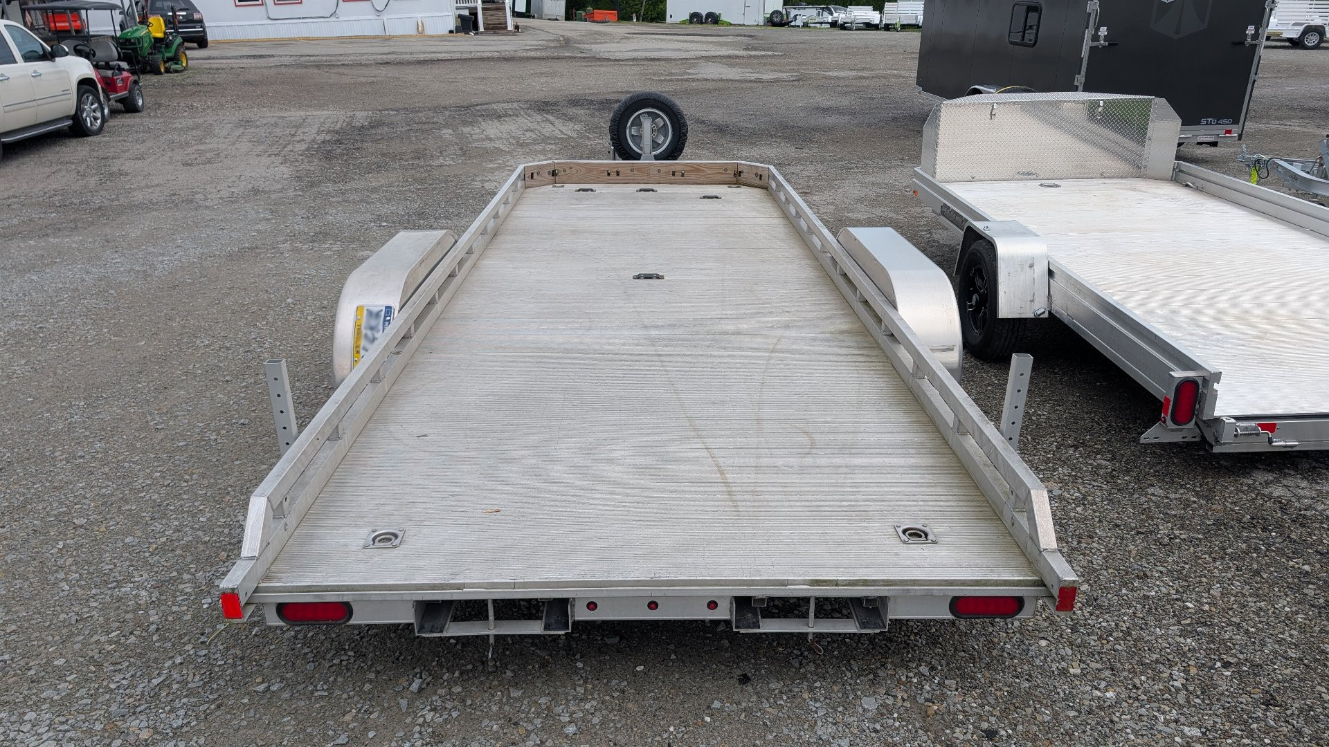 Used 2021 Aluma 6'6" x 20' Tandem Utility Trailer w/ Pull Out Ramps
