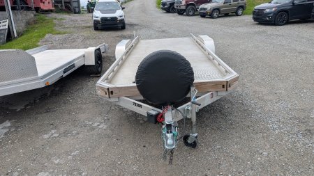 Used 2021 Aluma 6'6" x 20' Tandem Utility Trailer w/ Pull Out Ramps