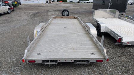 Used 2021 Aluma 6'6" x 20' Tandem Utility Trailer w/ Pull Out Ramps