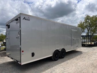 New 2025 Car Mate 8.5 x 24 HD Avalanche V-Nose Car Hauler w/ Ramp (9990# GVW - 84" INSIDE!!!)