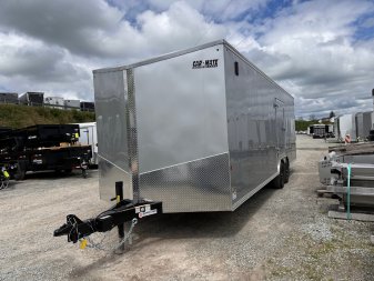 New 2025 Car Mate 8.5 x 24 HD Avalanche V-Nose Car Hauler w/ Ramp (9990# GVW - 84" INSIDE!!!)