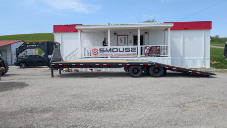 New 2025 Belmont 32' Gooseneck Deckover w/ 12' Hydraulic Dove Tail & WINCH