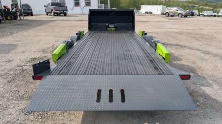 New 2025 "FlatTrak" by Belmont 7x18 Hydraulic Car Hauler w/ Hydraulic Jack