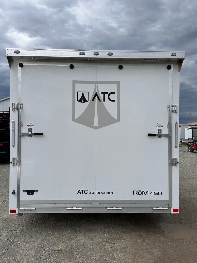 New 2025 ATC 8.5 x 28 "ROM450" ALUMINUM Enclosed Car Hauler w/ PED Door