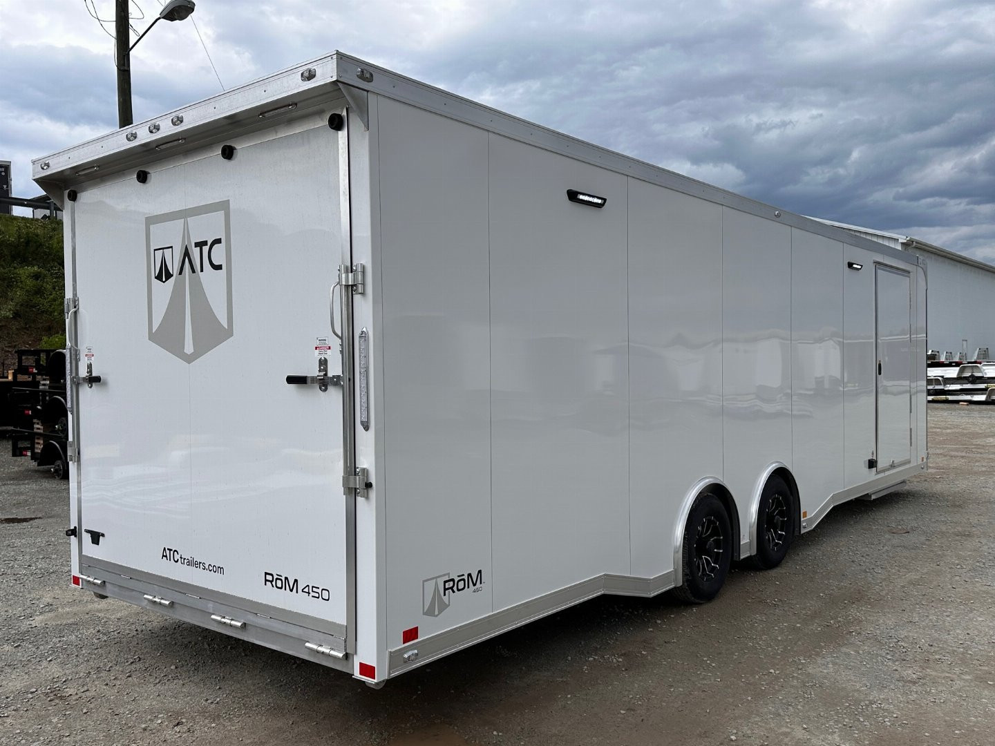 New 2025 ATC 8.5 x 28 "ROM450" ALUMINUM Enclosed Car Hauler w/ PED Door