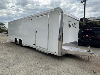 New 2025 ATC 8.5 x 28 "ROM450" ALUMINUM Enclosed Car Hauler w/ PED Door
