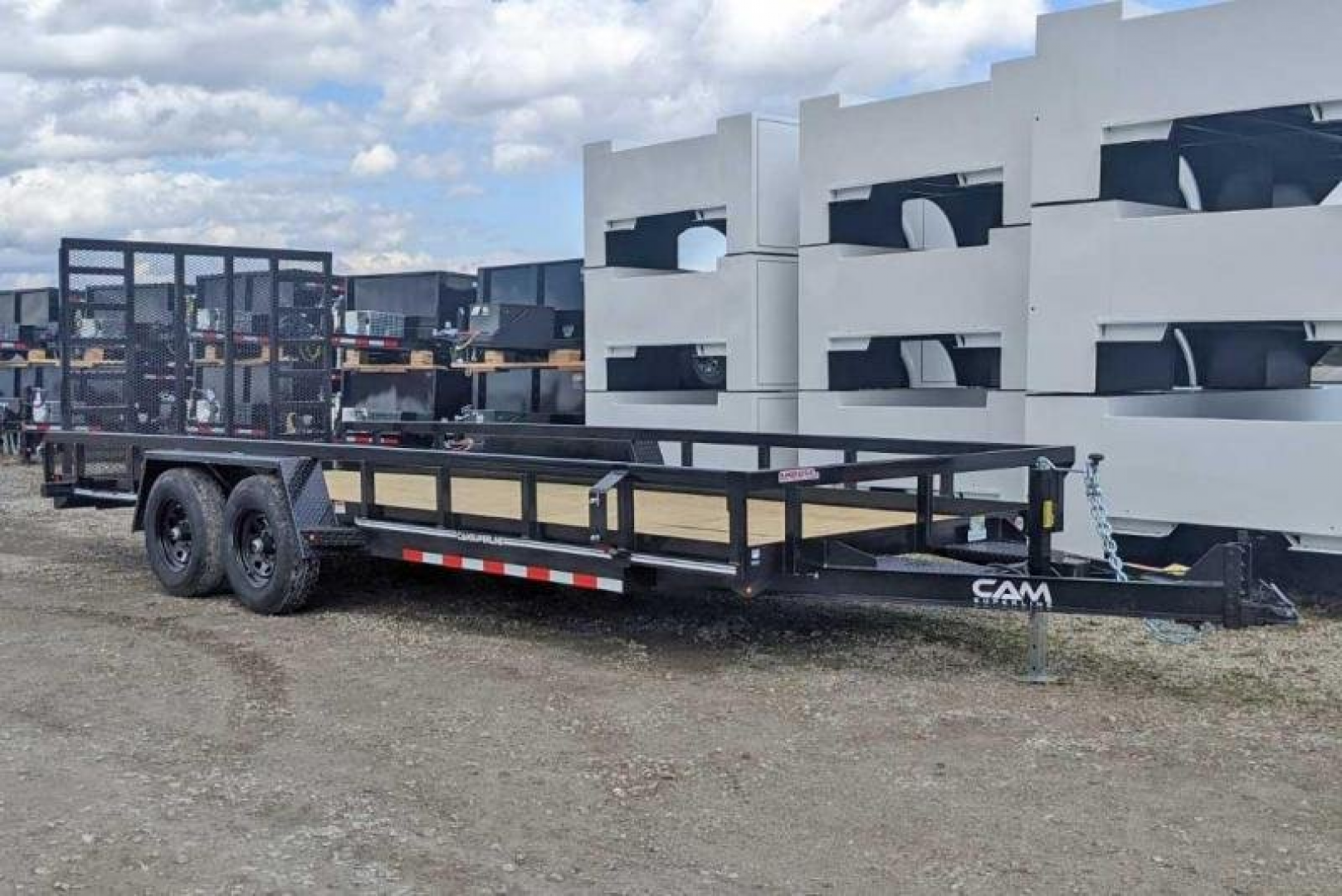 New 2025 CAM SUPERLINE 7x18 HD Tandem Axle Tubular Top Rail Utility Trailer (10K GVW!)
