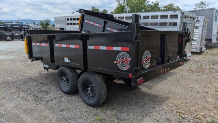 New 2025 Homesteader 6x12 Deckover Dump Trailer w/ Dropside on Curbside