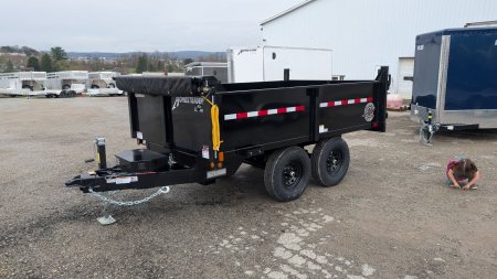 New 2025 Homesteader 6x10 Deckover Dump Trailer w/ Dropside on Curbside & Barn Doors