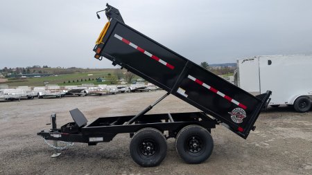 New 2025 Homesteader 6x10 Deckover Dump Trailer w/ Dropside on Curbside & Barn Doors