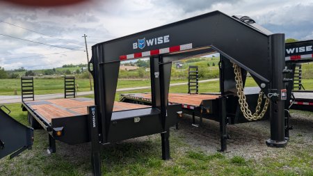 New 2025 BWise 25+5 HD Deckover Gooseneck w/ Dual Hydraulic 12K Jacks!