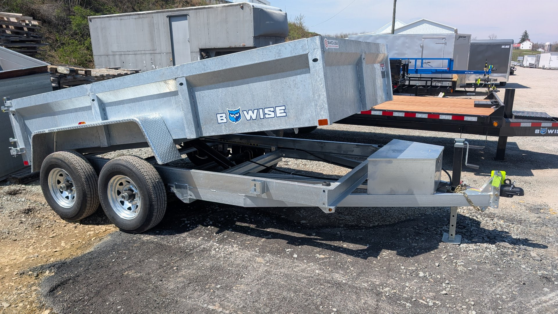 New 2025 BWISE 6x10 Lo Pro GALVANIZED Equipment Dump w/ Underbody Ramps